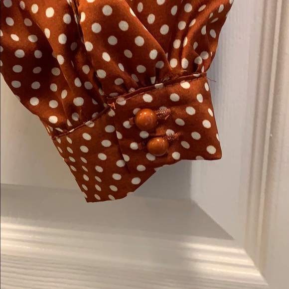 QUIZ Rusty Orange Polka Dot Blouse - US 4 - Picture 5 of 5
